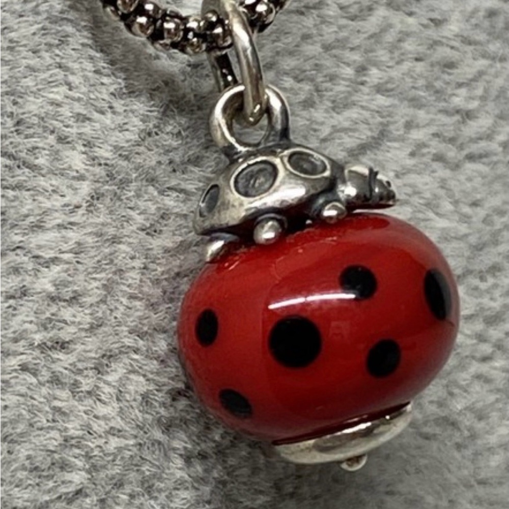 James Avery Retired 3D Ladybug
Red Glass Art Finial Charm
